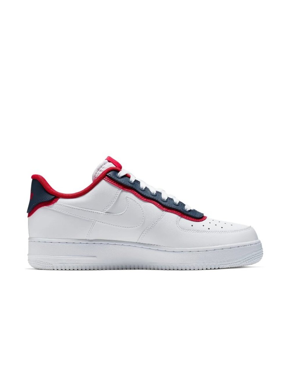 Nike Air Force 1 07 LV8 White Obsidian Red Double Layer AO2439-100 Mens Size 13